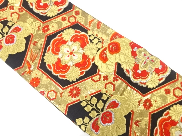 JAPANESE KIMONO / ANTIQUE FUKURO OBI / SILK / WOVEN PAULOWNIA